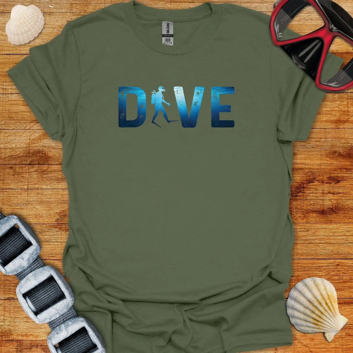 T-Shirt Military Green / S Into The Blue Dive
