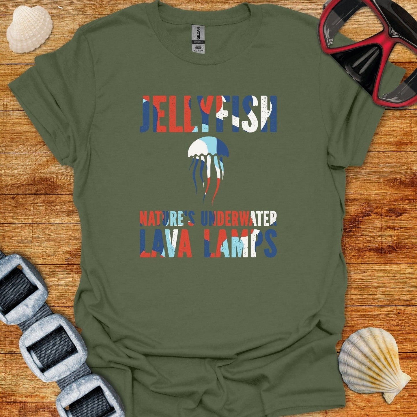 T-Shirt Military Green / S Jelly Fish