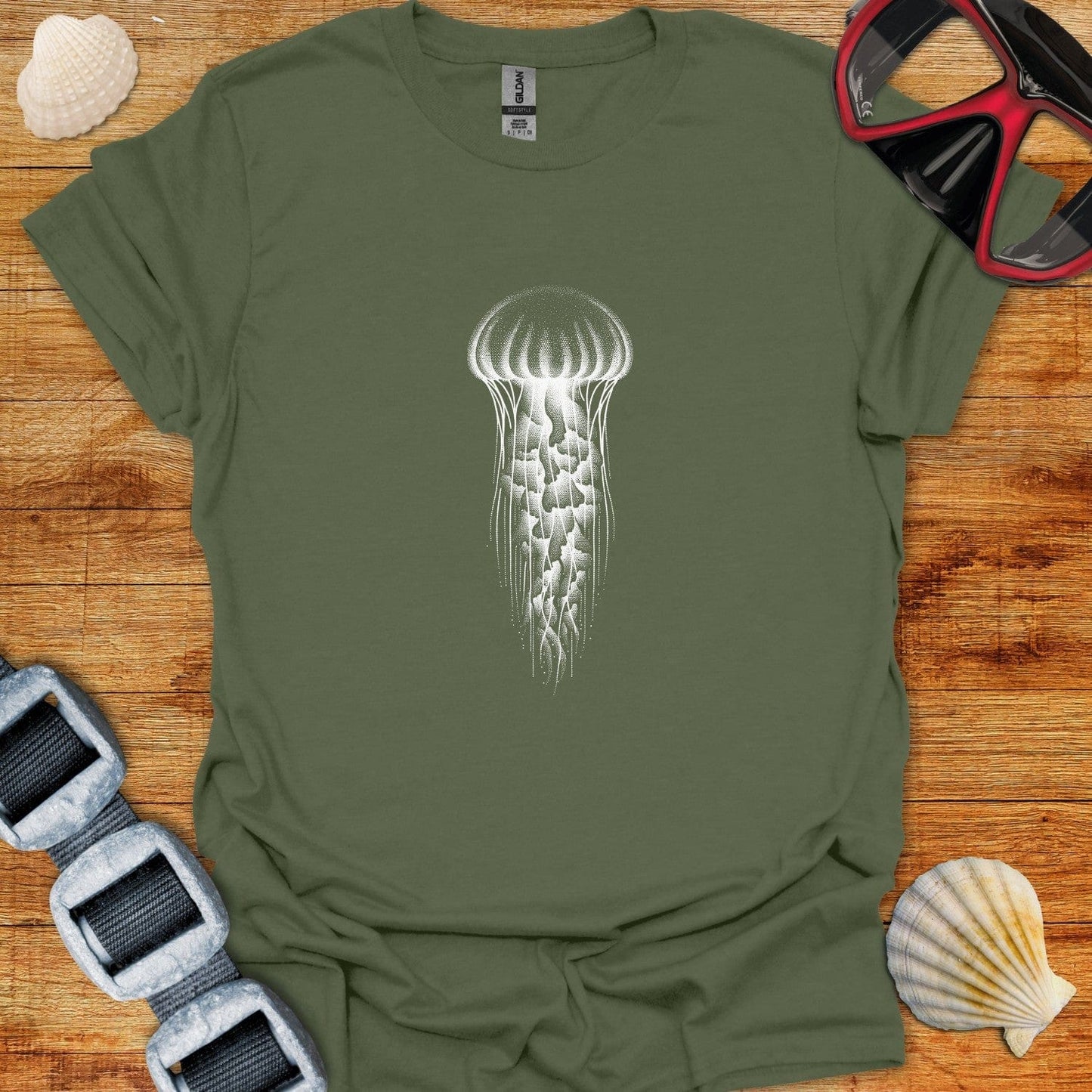 T-Shirt Military Green / S Jelly Fish