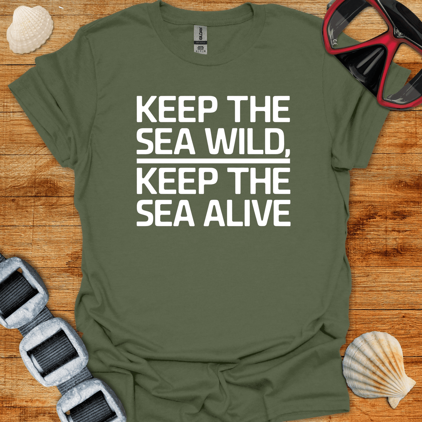 T-Shirt Military Green / S Keep The Sea Wild T-Shirt