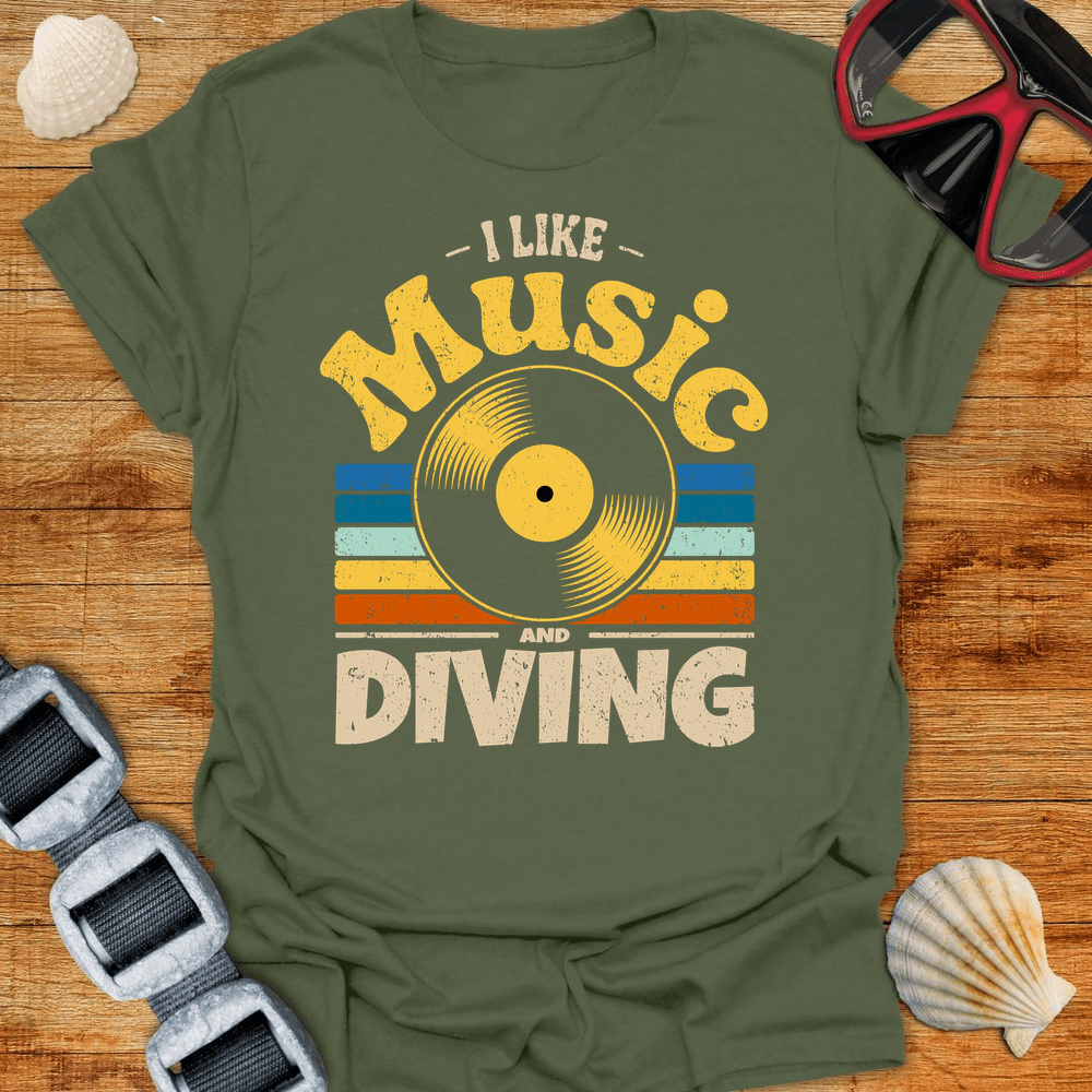 T-Shirt Military Green / S Music & Diving T-Shirt