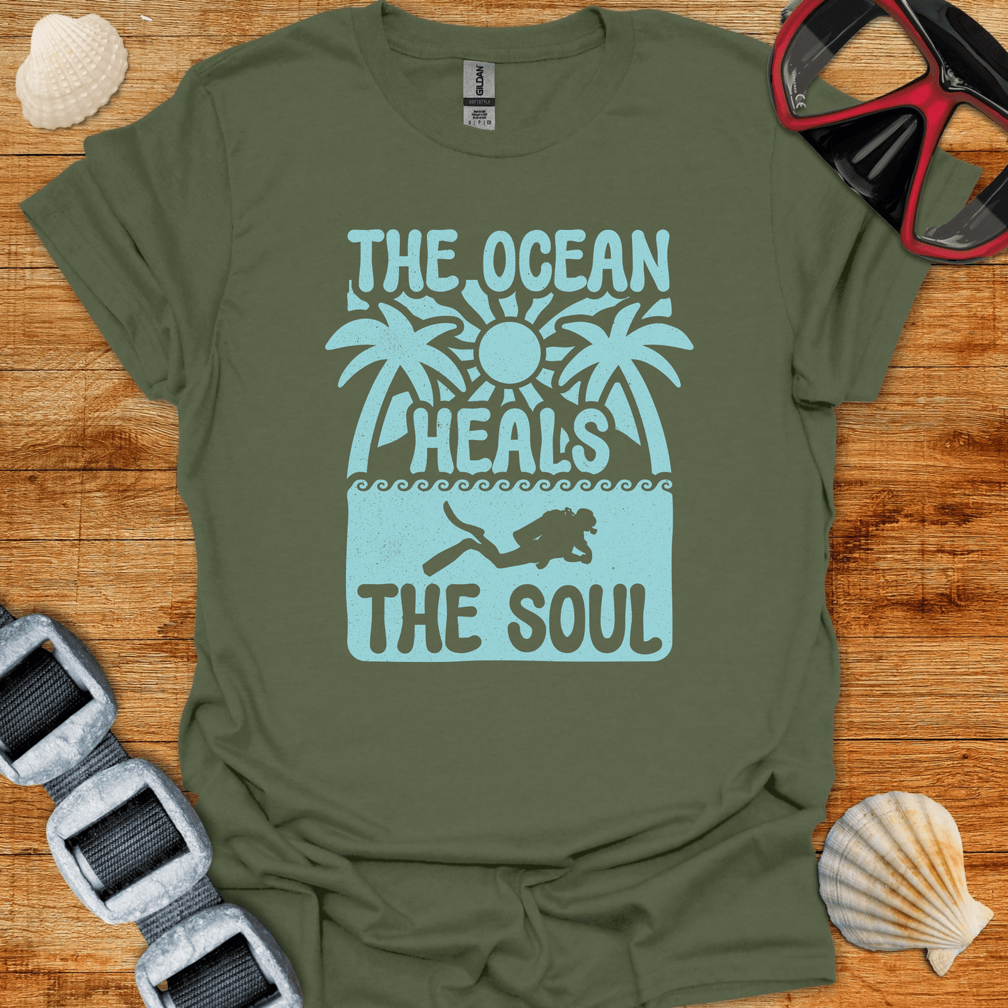 T-Shirt Military Green / S Ocean Heals T-Shirt
