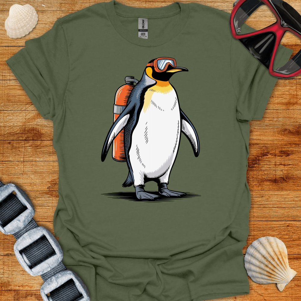 T-Shirt Military Green / S Penguin Diver T-Shirt
