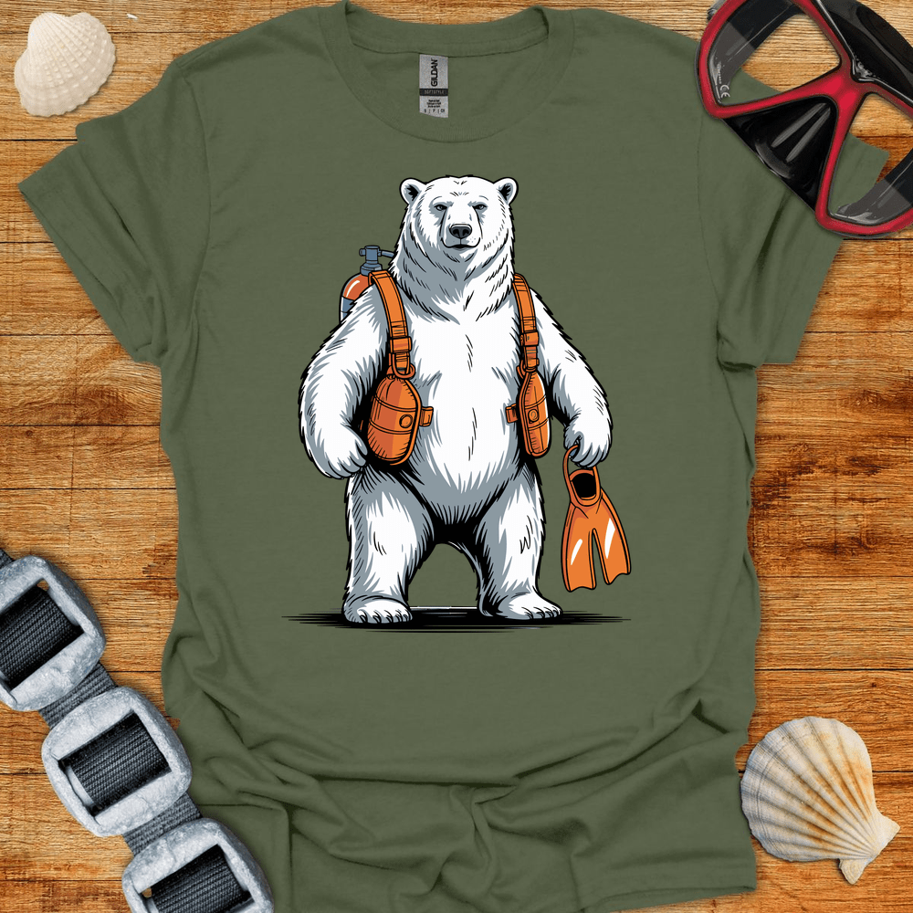 T-Shirt Military Green / S Polar Bear Diver T-Shirt