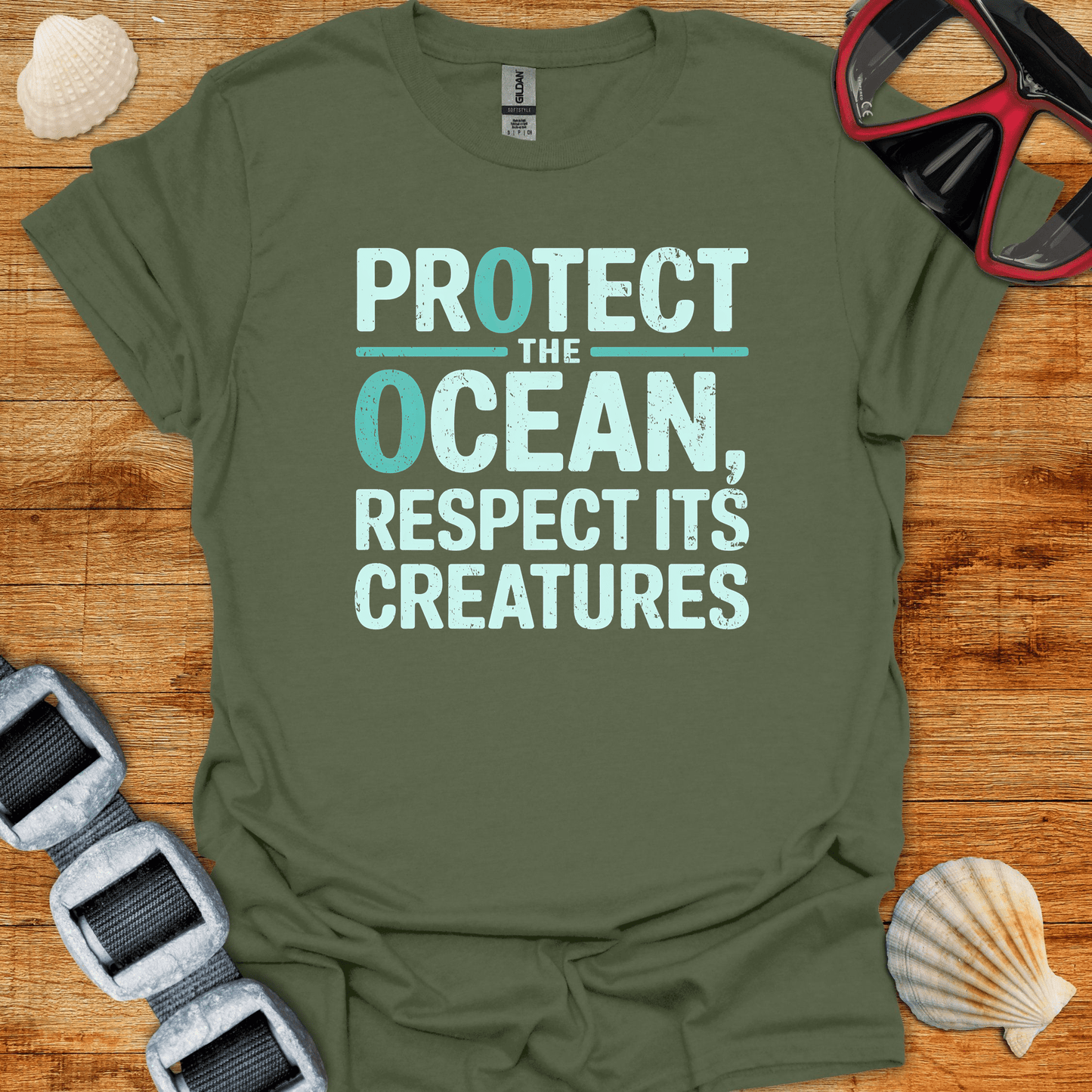 T-Shirt Military Green / S Protect The Ocean T-Shirt