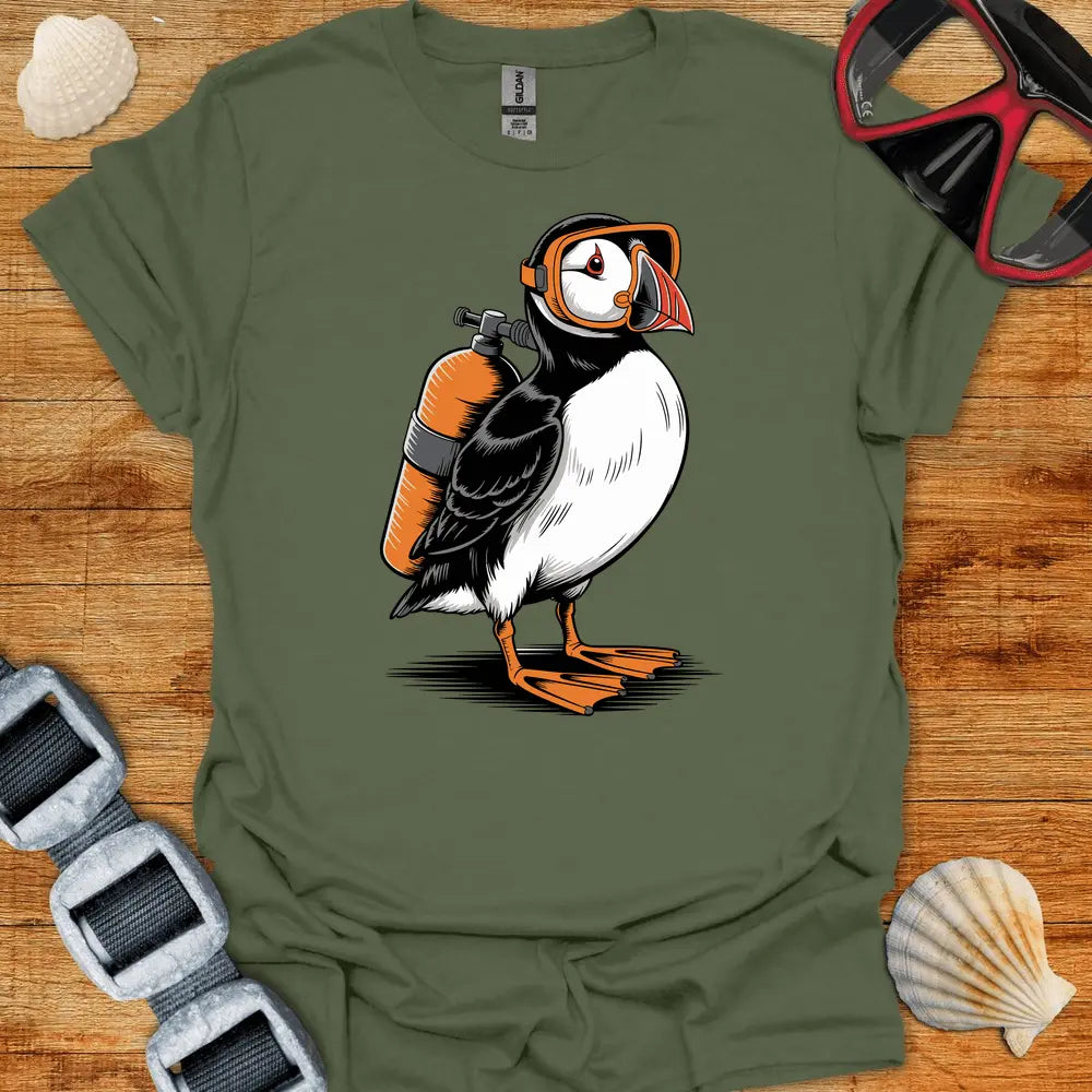 T-Shirt Military Green / S Puffin Diver T-Shirt