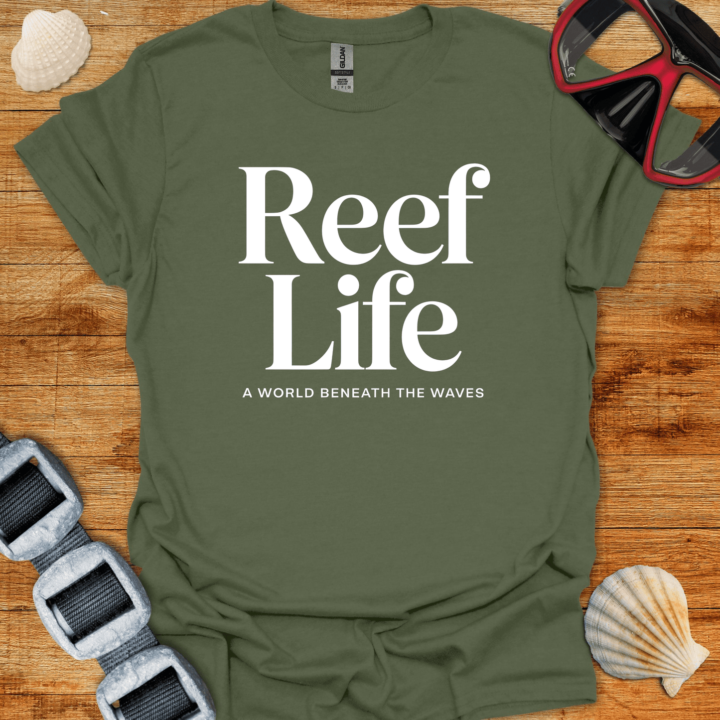 T-Shirt Military Green / S Reef Life T-Shirt