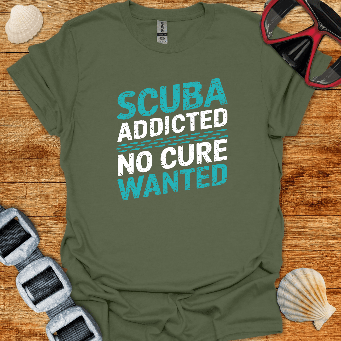 T-Shirt Military Green / S Scuba Addicted  T-Shirt