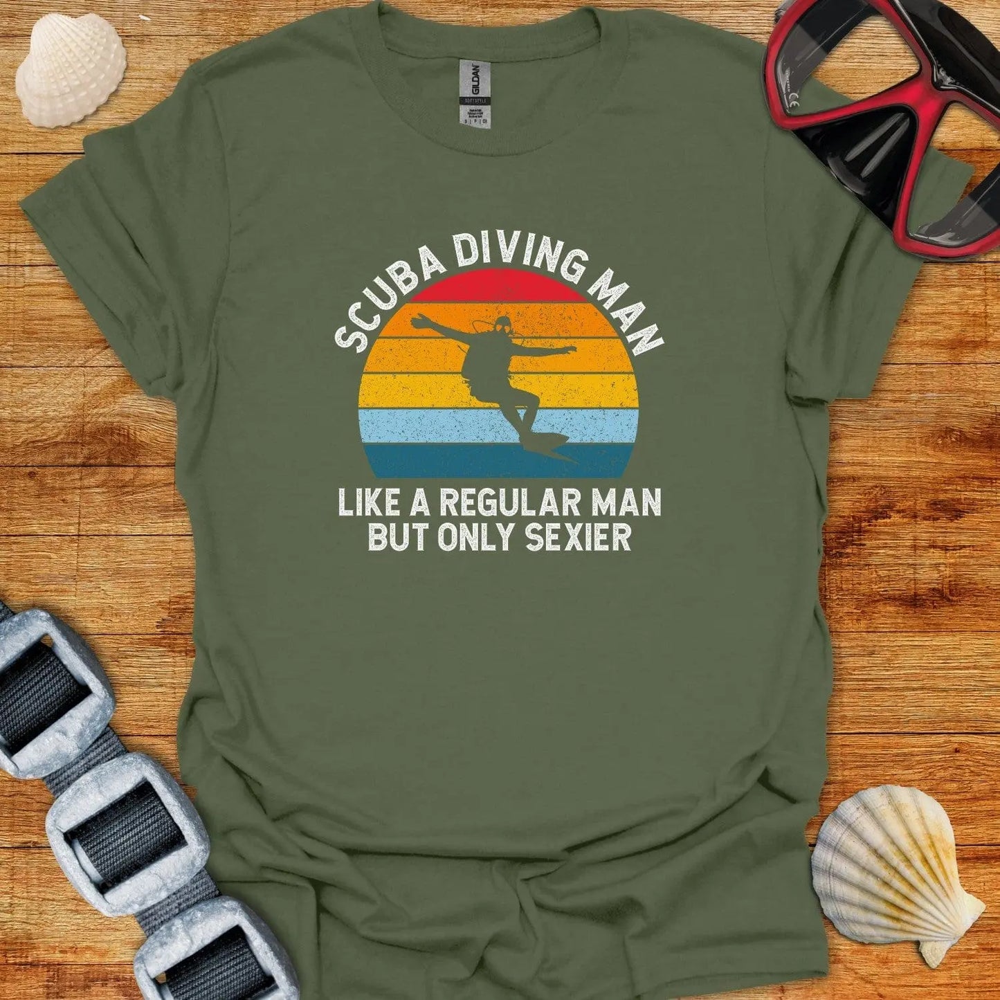 T-Shirt Military Green / S Scuba Diving Man