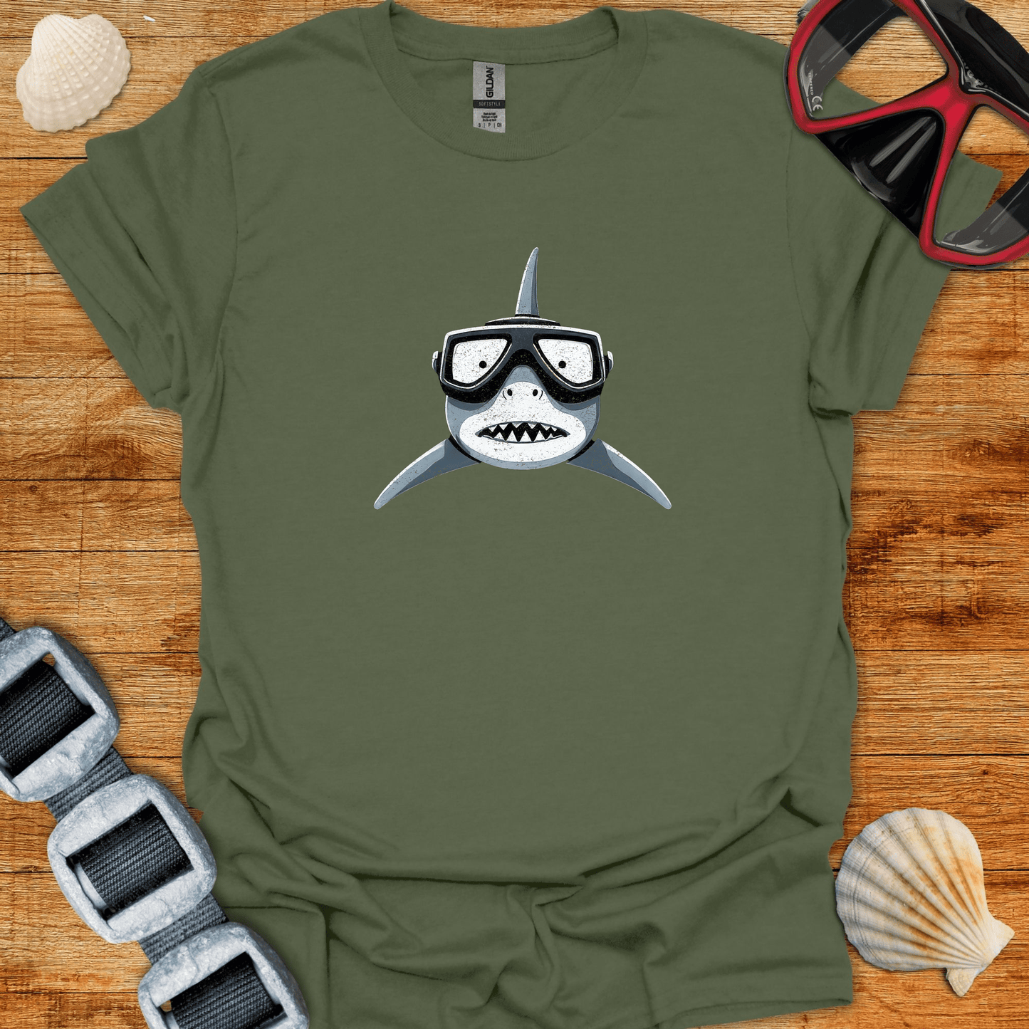 T-Shirt Military Green / S Sharky McSharkface  T-Shirt