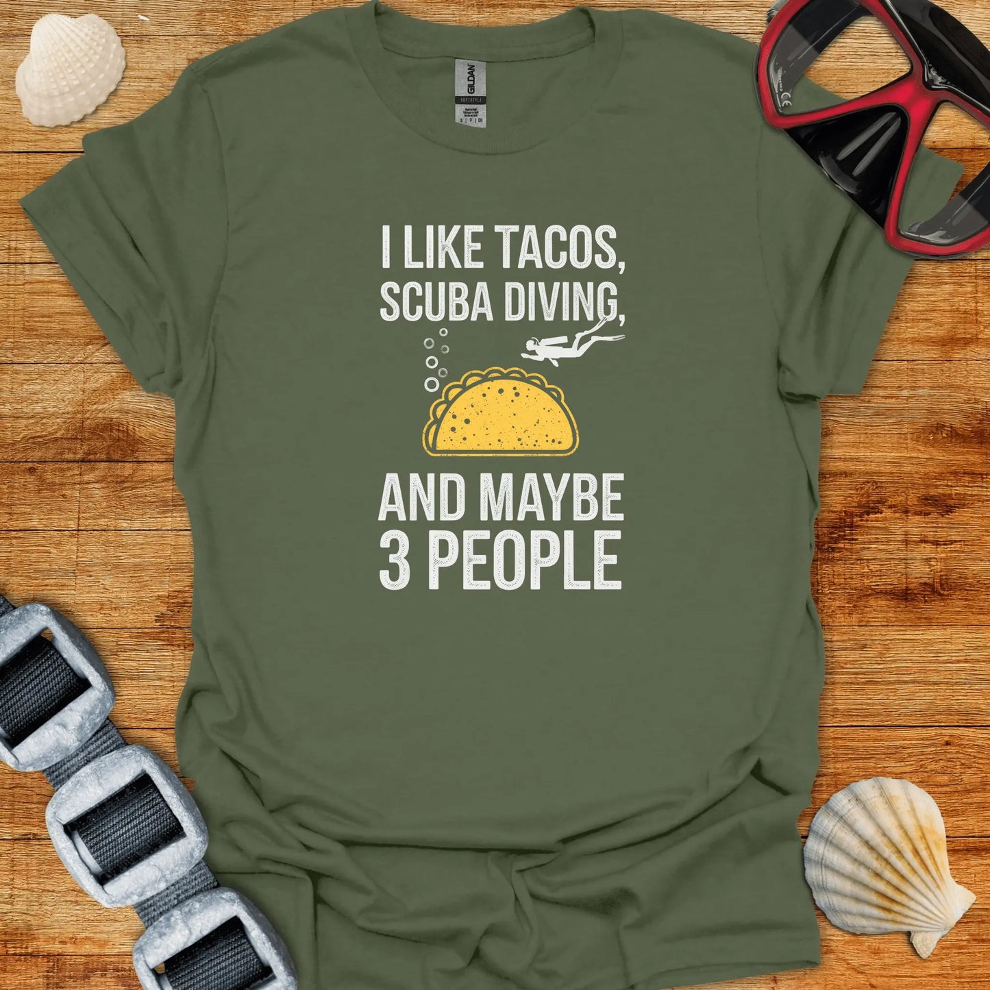 T-Shirt Military Green / S Tacos & Diving T-Shirt