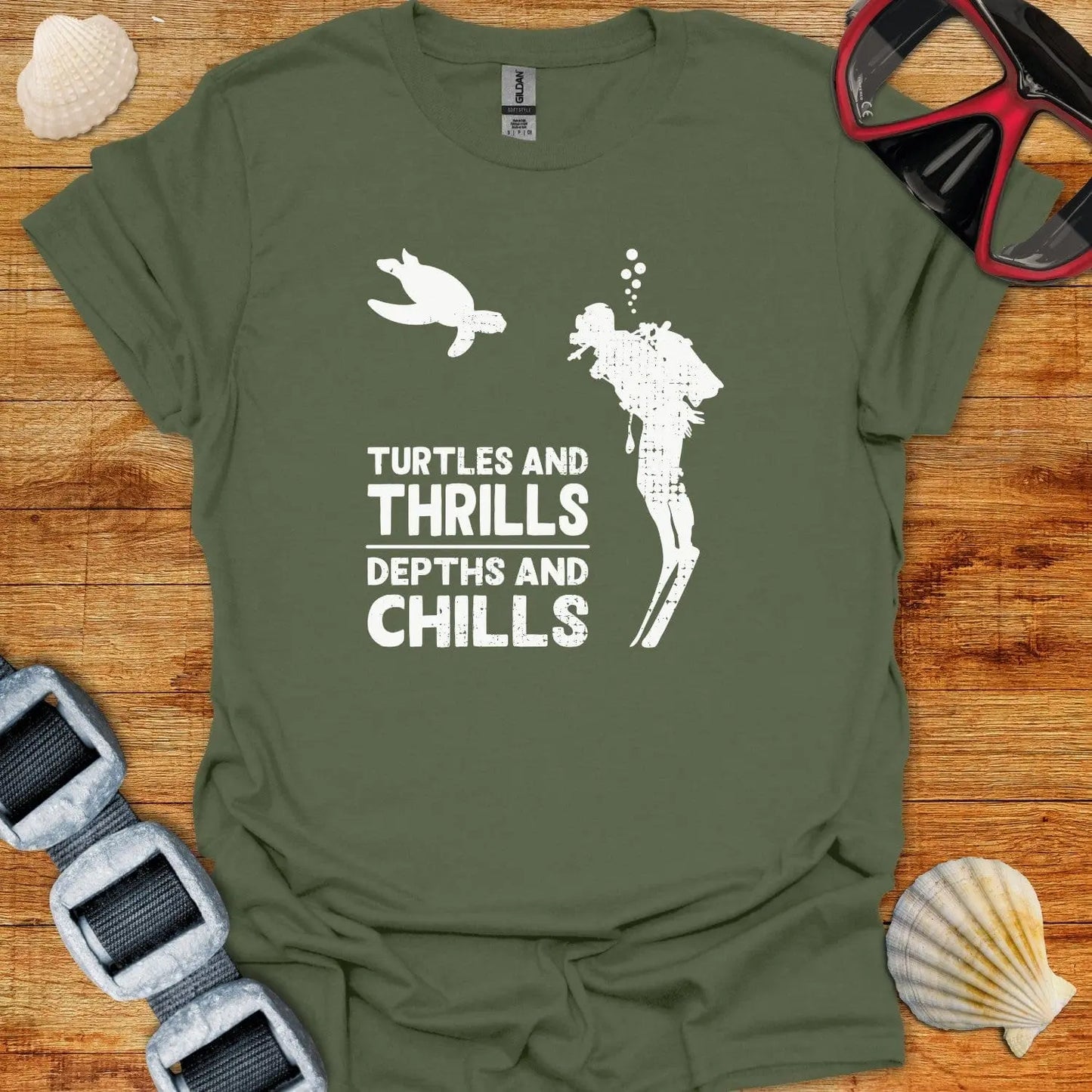 T-Shirt Military Green / S Turtles and Thrills
