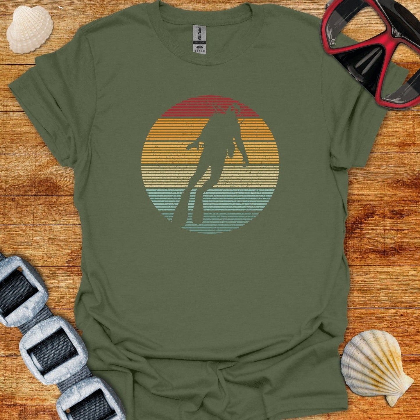 T-Shirt Military Green / S VIntage Diver