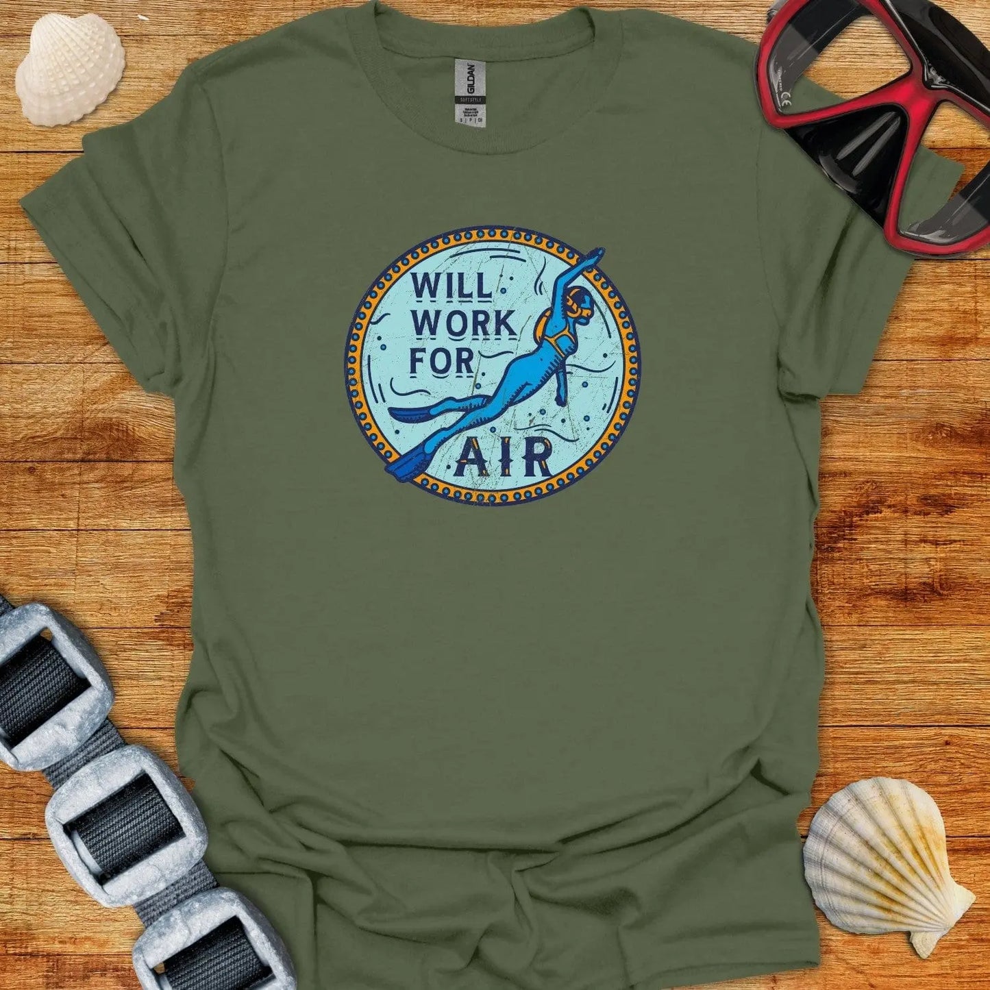 T-Shirt Military Green / S Will Work For Air