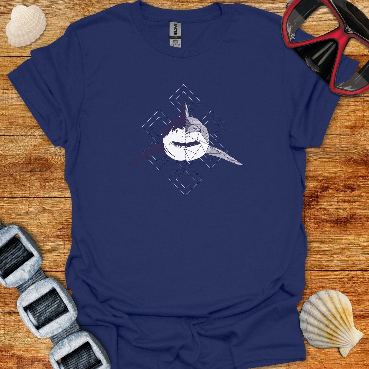 T-Shirt Navy / S Abstract Shark T-Shirt