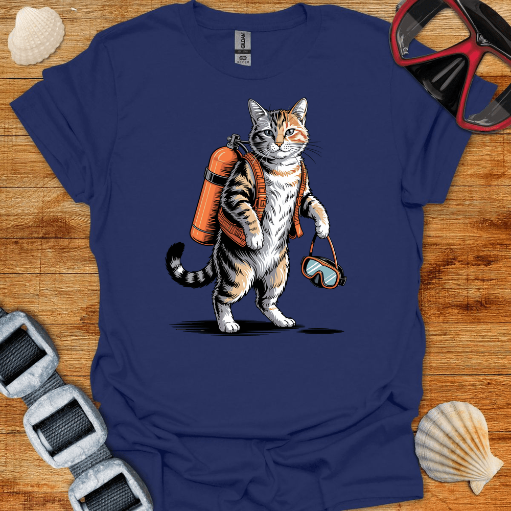 T-Shirt Navy / S Cat Diver T-Shirt
