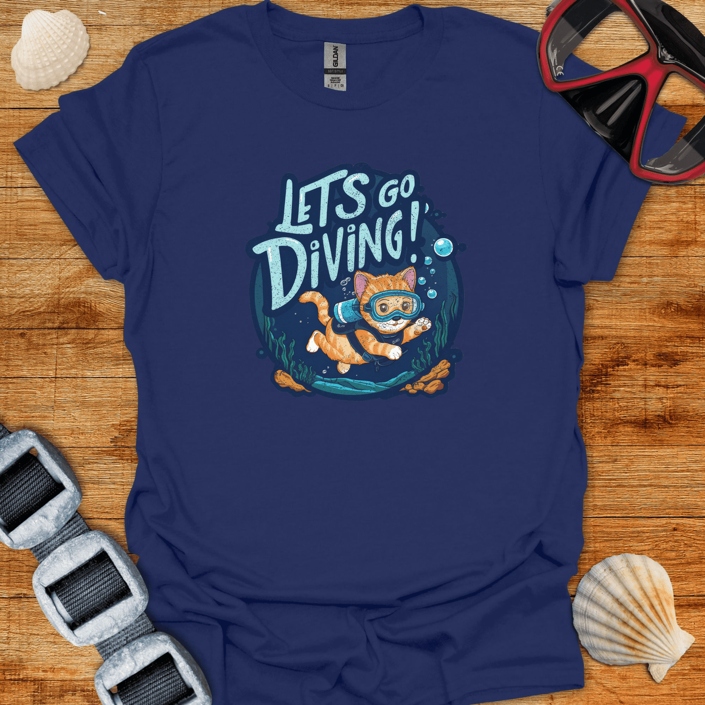 T-Shirt Navy / S Cat Diving  T-Shirt