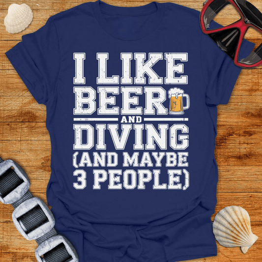 T-Shirt Navy / S Diving & Beer T-Shirt