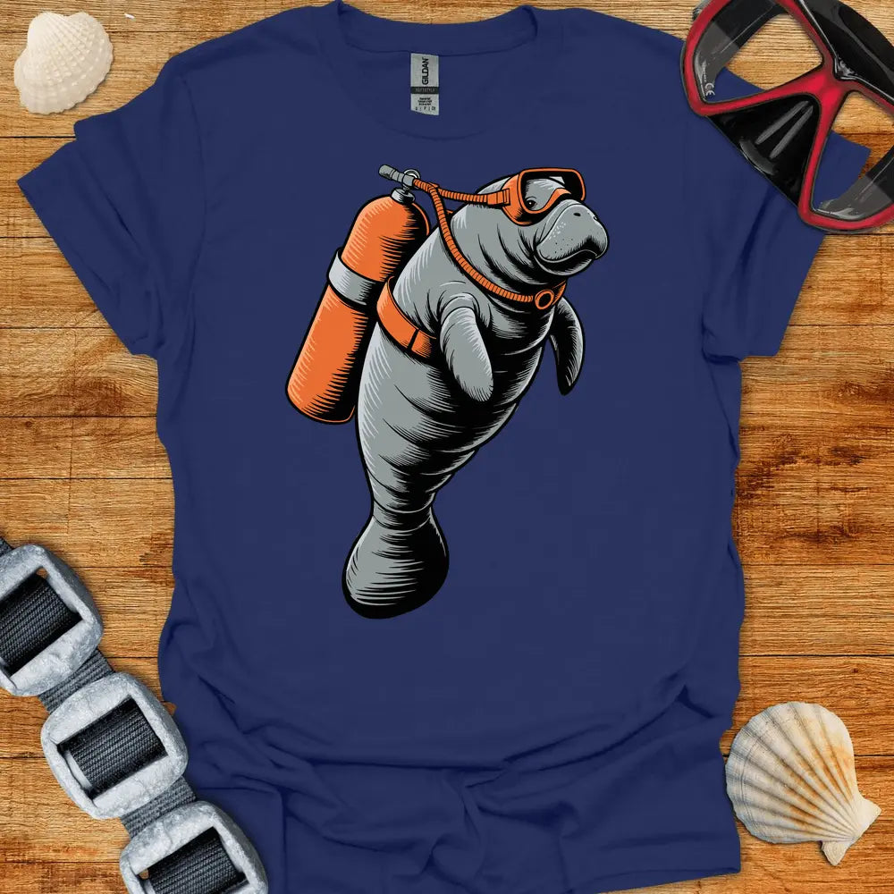 T-Shirt Navy / S Manatee Diver T-Shirt