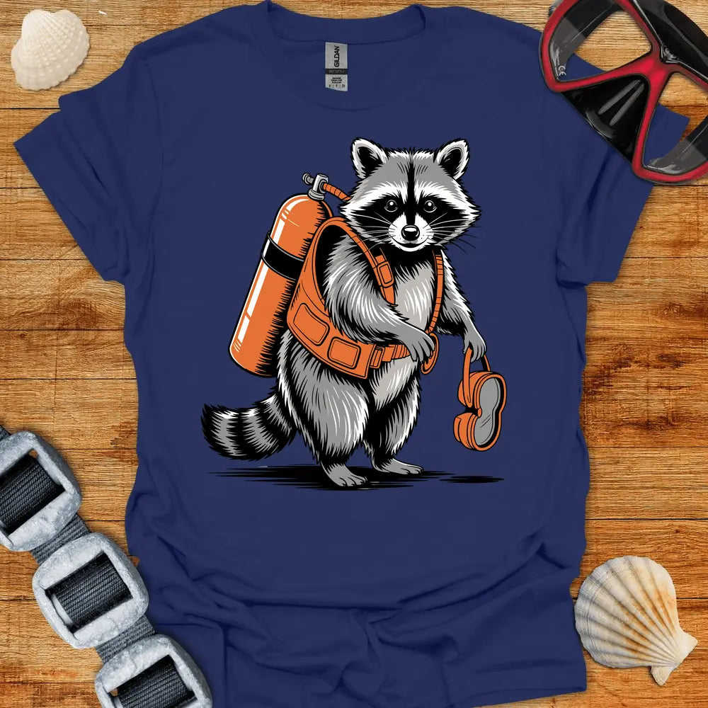 T-Shirt Navy / S Racoon Diver T-Shirt