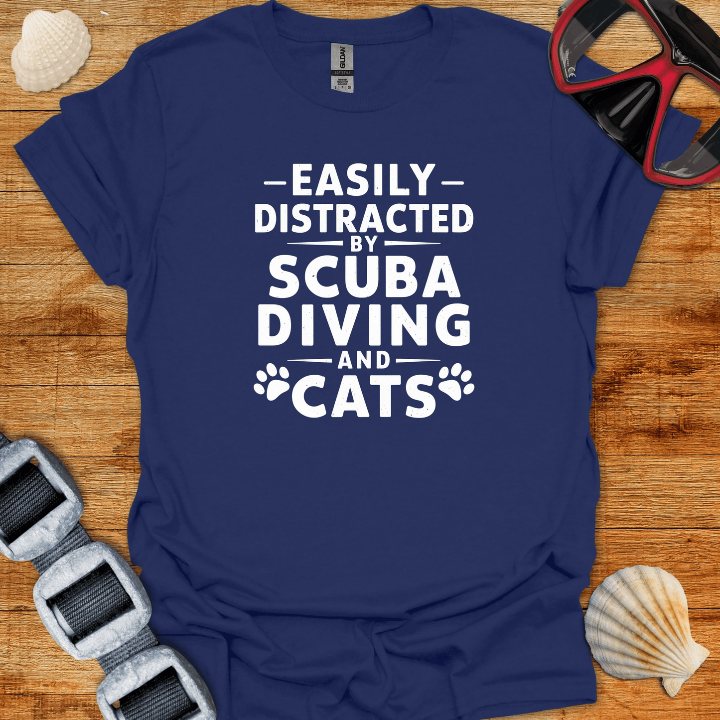 T-Shirt Navy / S Scuba and Cats T-Shirt
