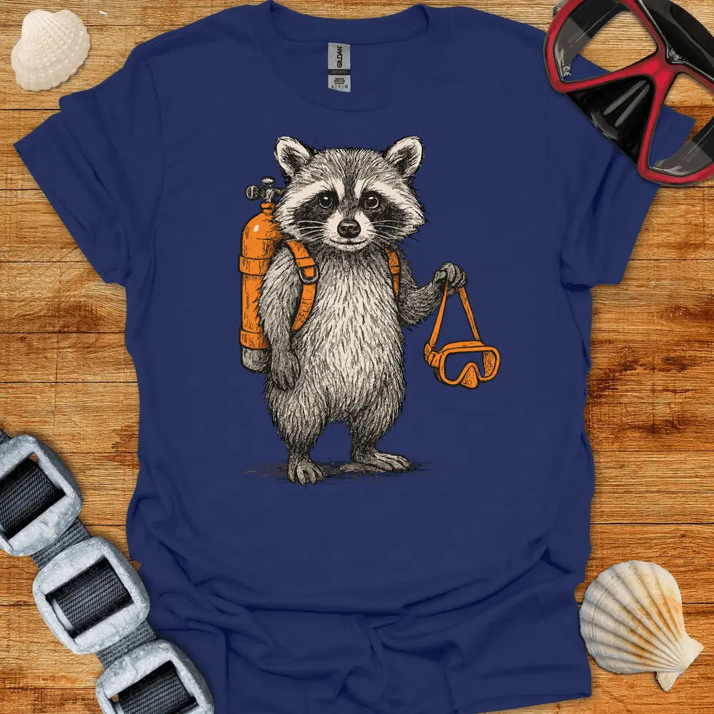 T-Shirt Navy / S Scuba Racoon T-Shirt