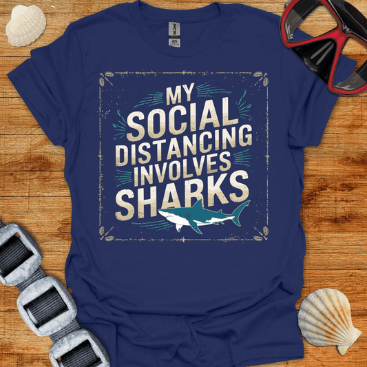 T-Shirt Navy / S Social Distancing Retro T-Shirt