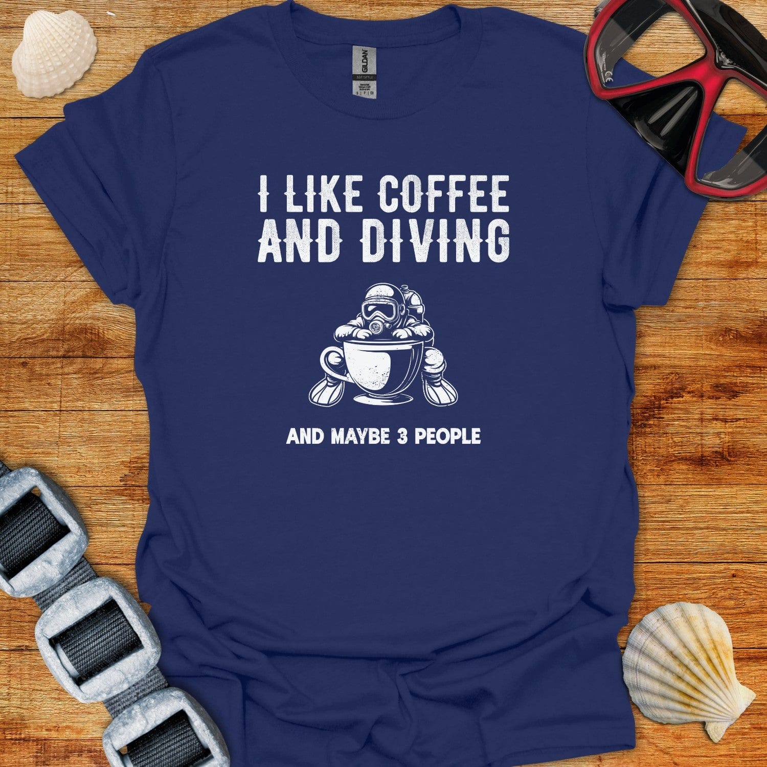 T-Shirt Navy / XS Coffee and Diving