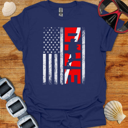 T-Shirt Navy / XS DIver USA Flag