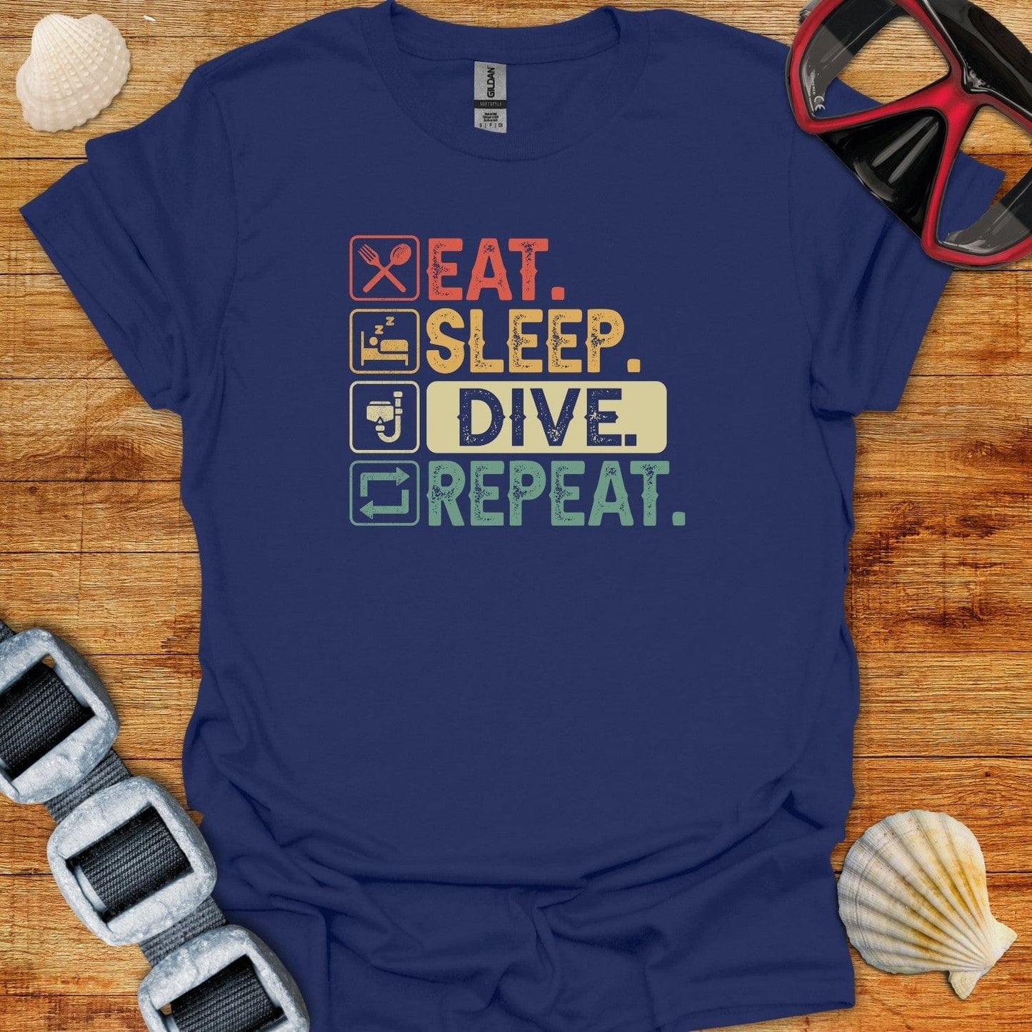 T-Shirt Navy / XS Eat Sleep Dive Repeat