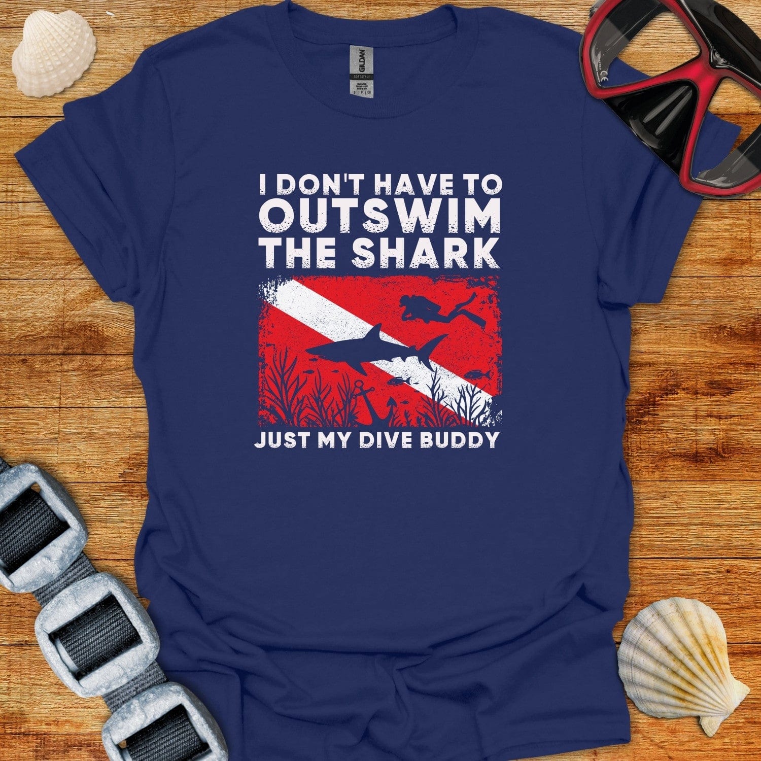 T-Shirt Navy / XS I Don't Have To Outswim The Shark