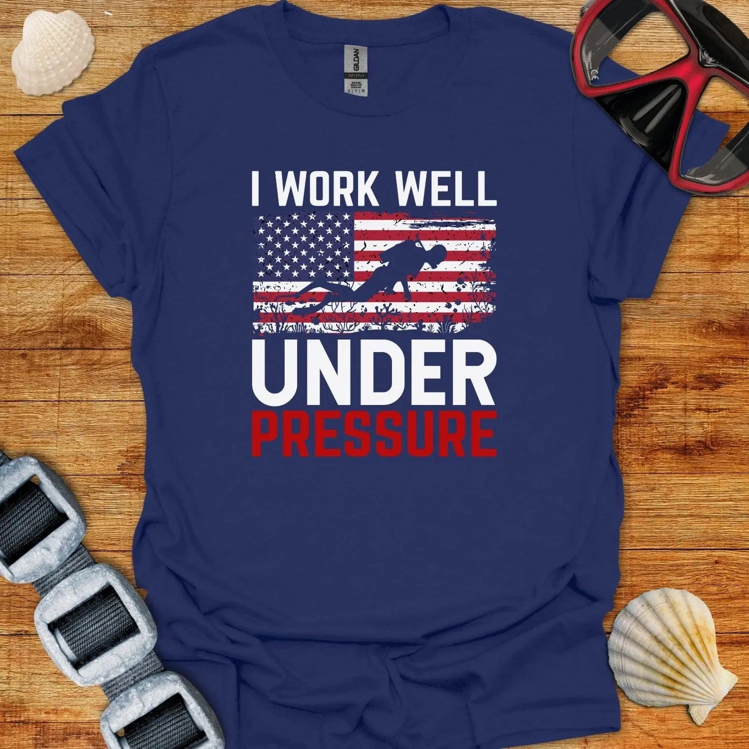 T-Shirt Navy / XS I Work Well Under Pressure