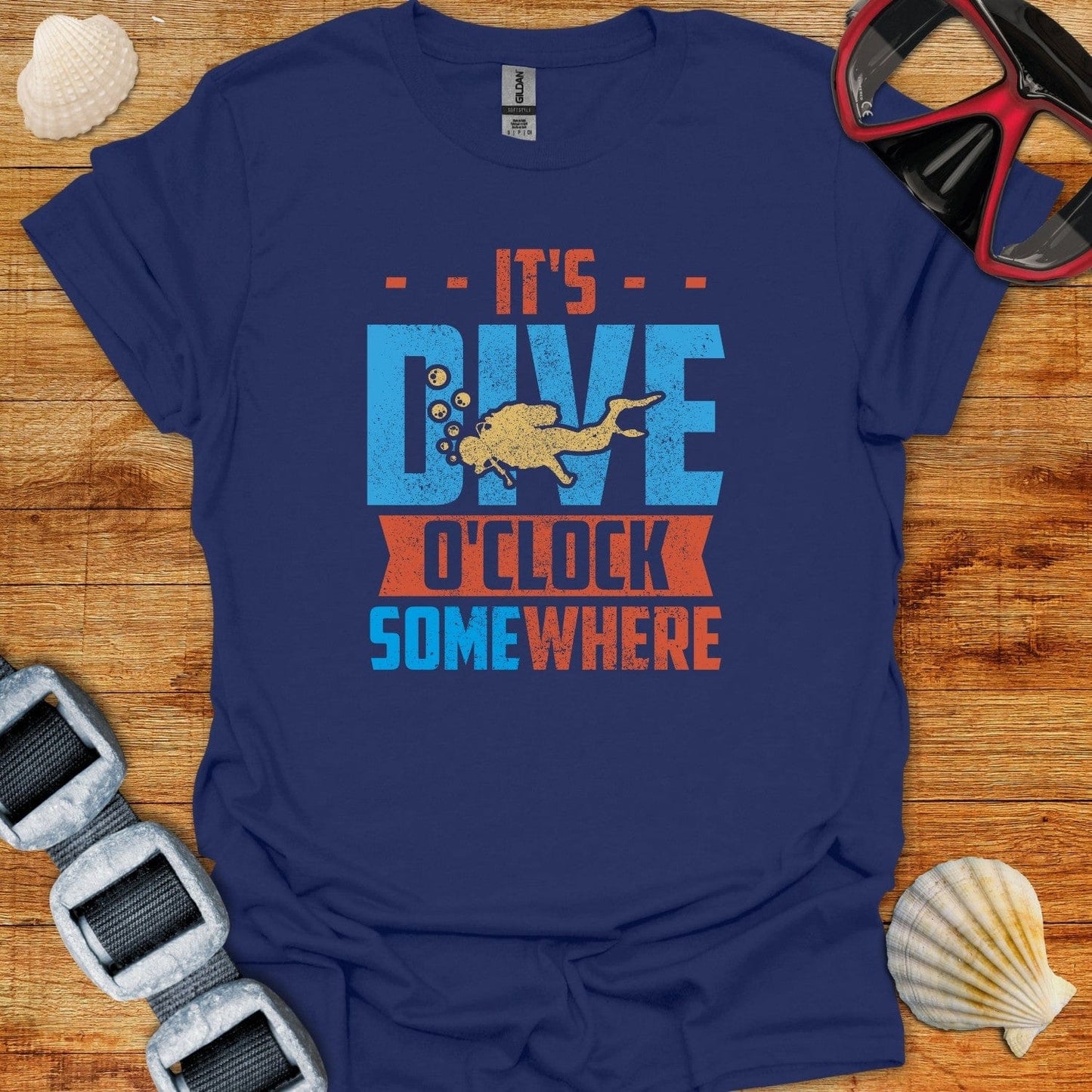 T-Shirt Navy / XS It's Dive O'clock Somewhere