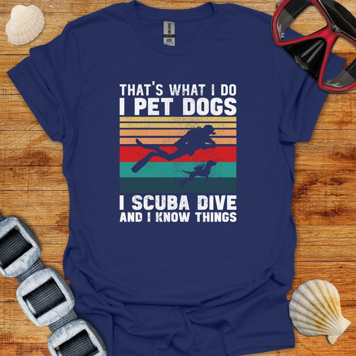 T-Shirt Navy / XS Scuba and Dogs