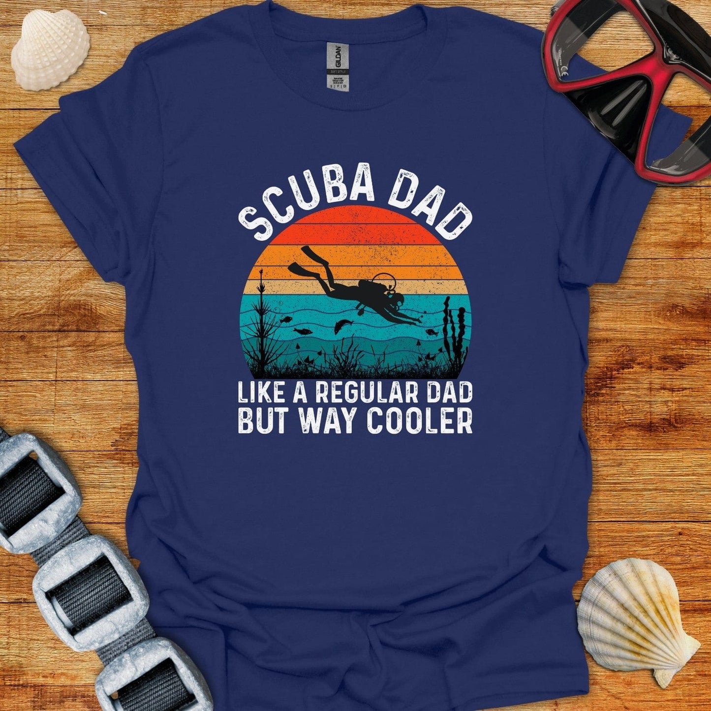 T-Shirt Navy / XS Scuba Dad Way Cooler