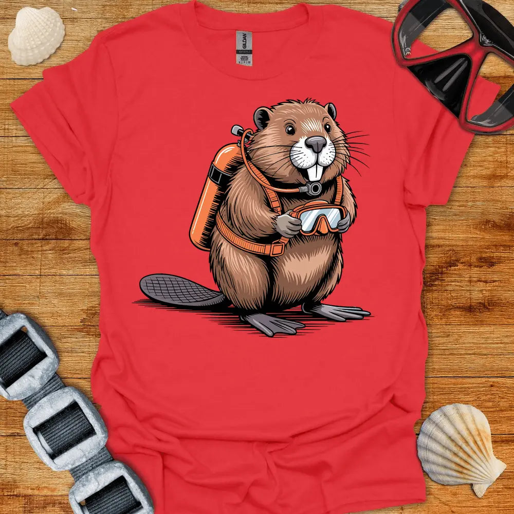 T-Shirt Red / S Beaver Diver T-Shirt