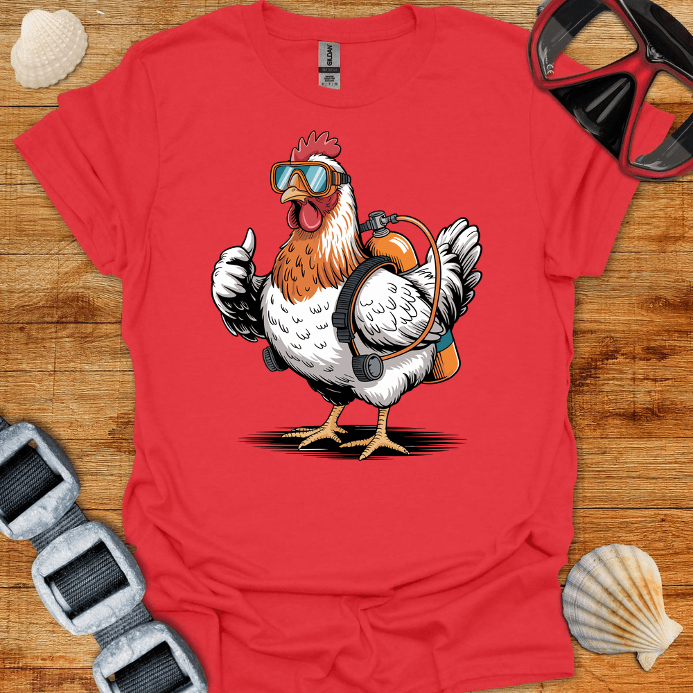 T-Shirt Red / S Chicken Diver T-Shirt