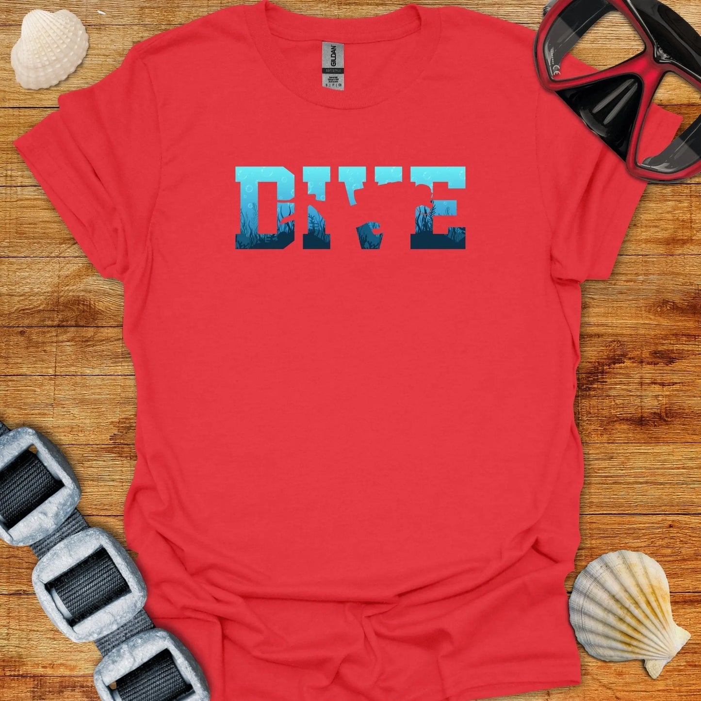 T-Shirt Red / S Dive Into The Blue T-Shirt