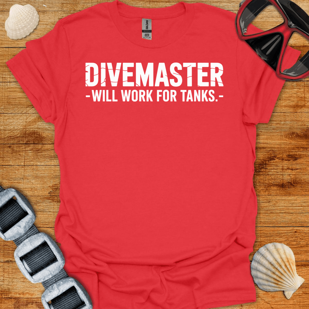 T-Shirt Red / S Divemaster For Tanks T-Shirt