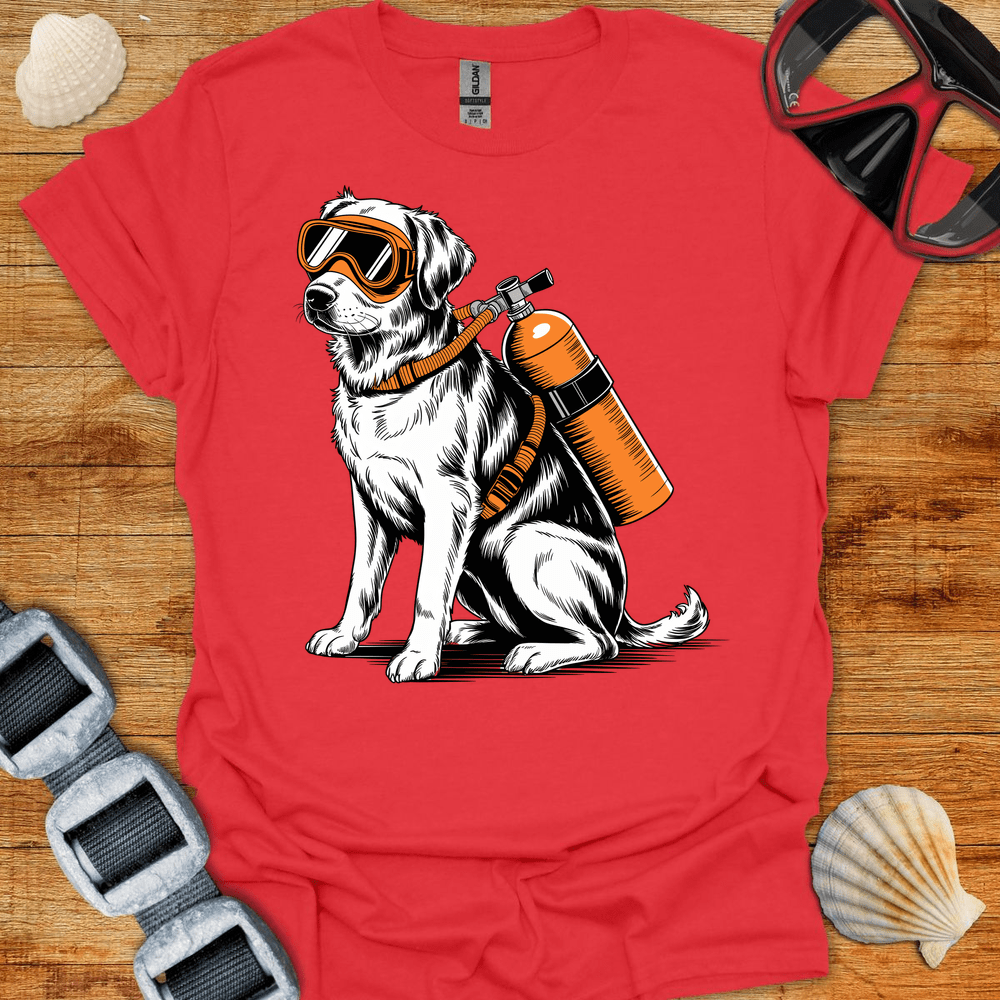 T-Shirt Red / S Diving Dog T-Shirt