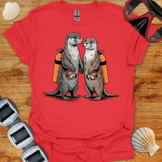 T-Shirt Red / S Diving Otters T-Shirt