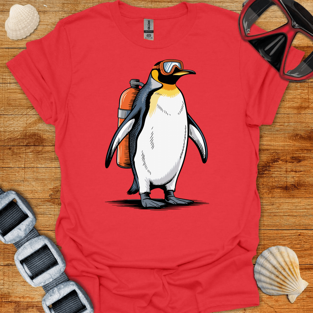 T-Shirt Red / S Penguin Diver T-Shirt