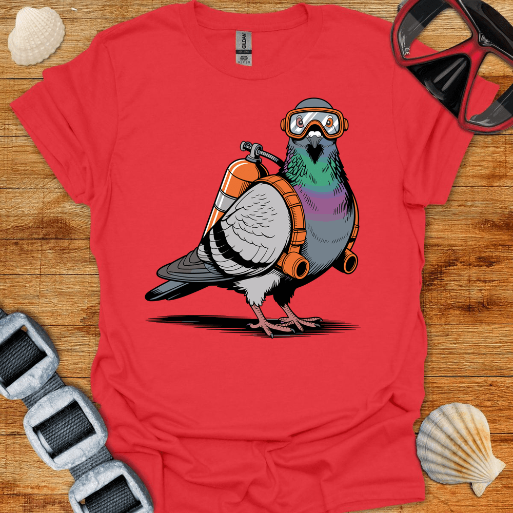 T-Shirt Red / S Pigeon Diver T-Shirt