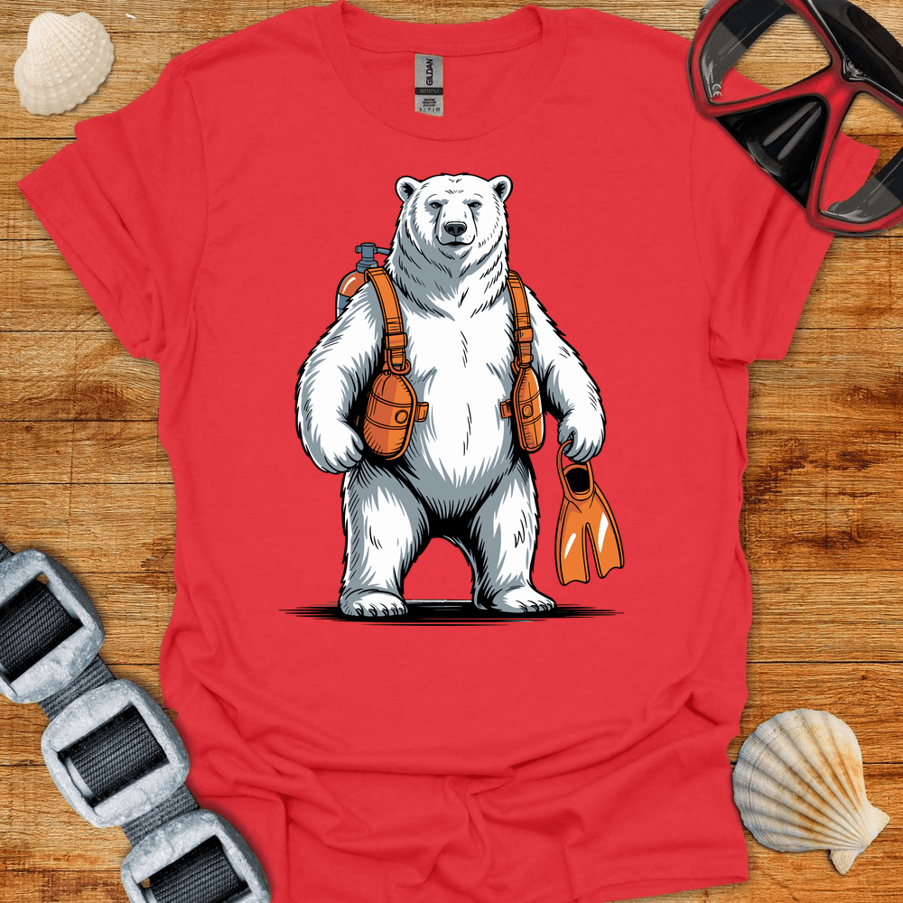 T-Shirt Red / S Polar Bear Diver T-Shirt