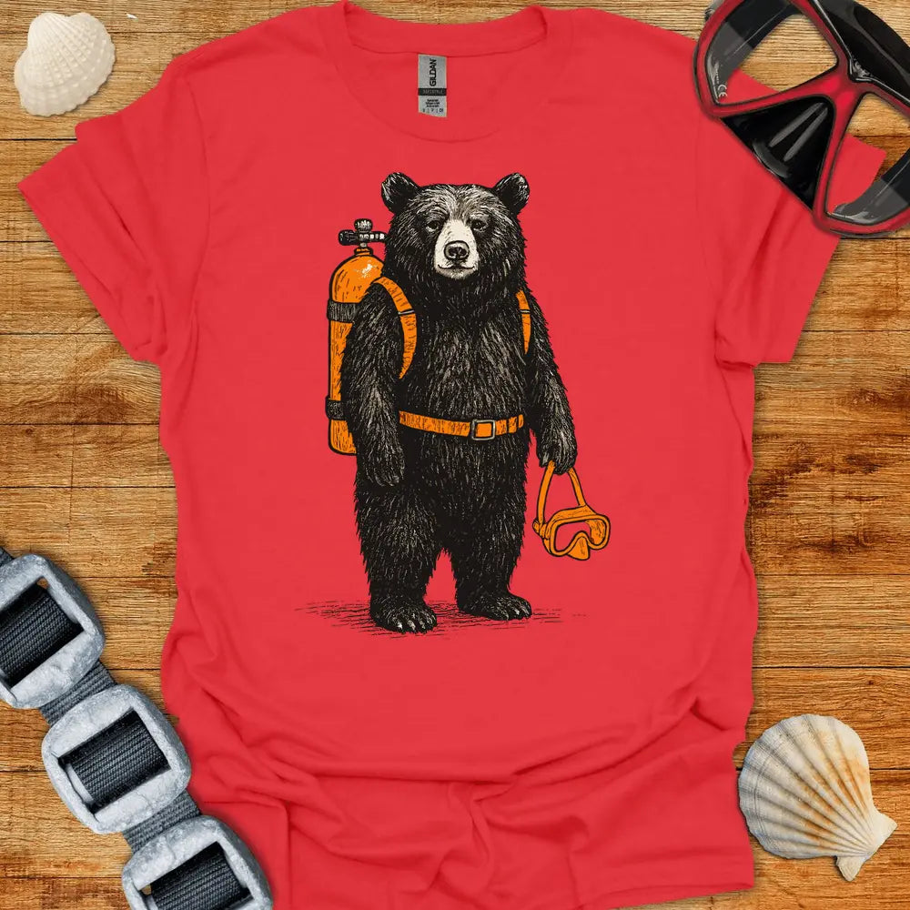T-Shirt Red / S Scuba Black Bear T-Shirt