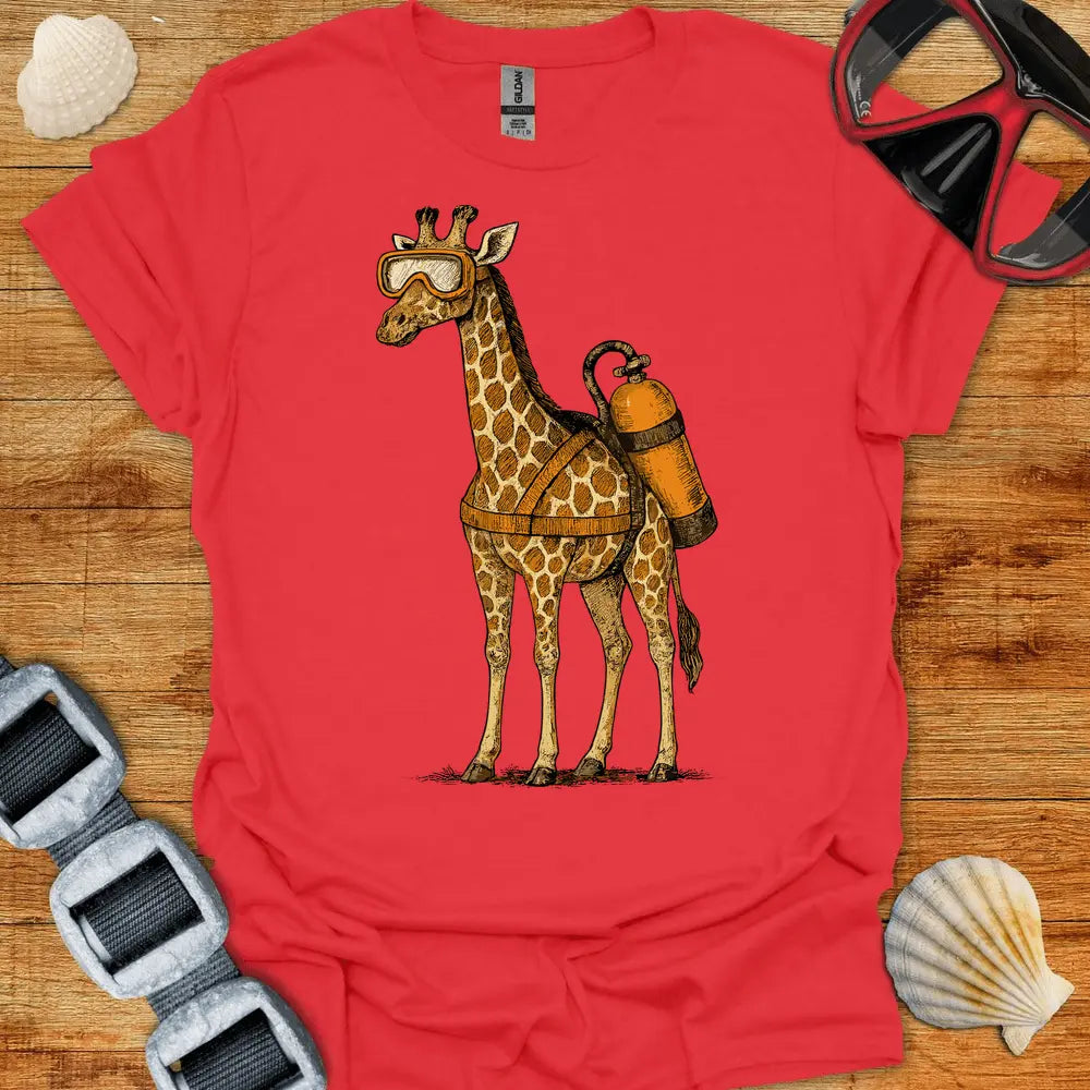T-Shirt Red / S Scuba Giraffe T-Shirt