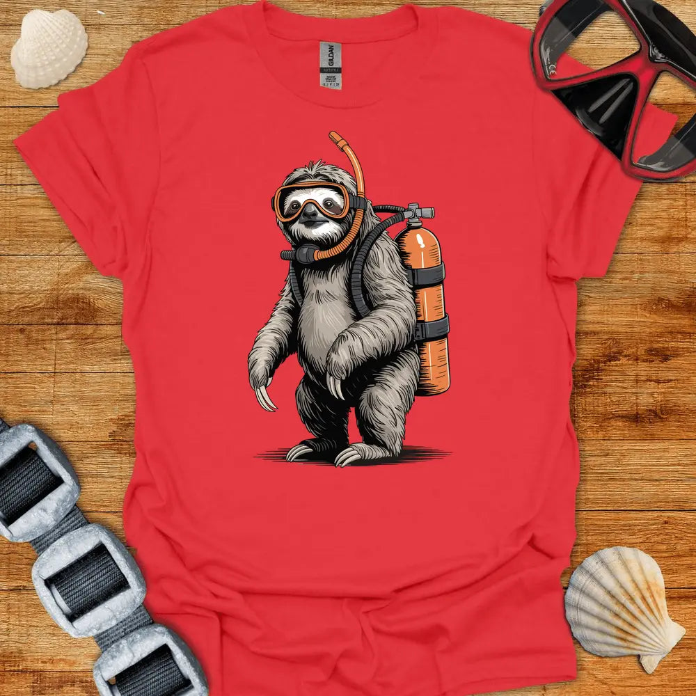 T-Shirt Red / S Sloth Diver T-Shirt