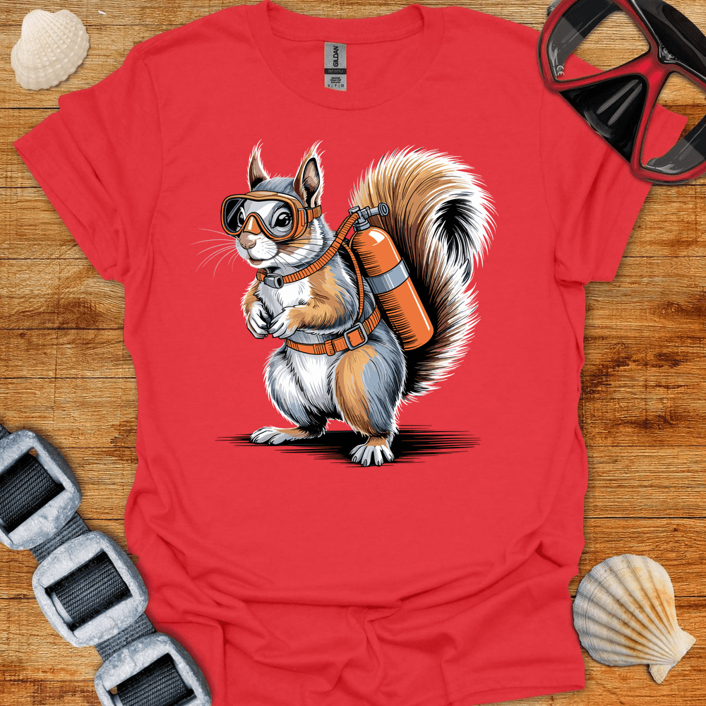 T-Shirt Red / S Squirrel Diver T-Shirt