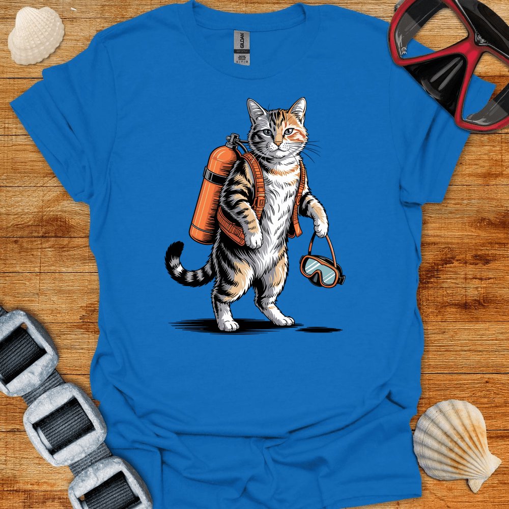 T-Shirt Royal / S Cat Diver T-Shirt
