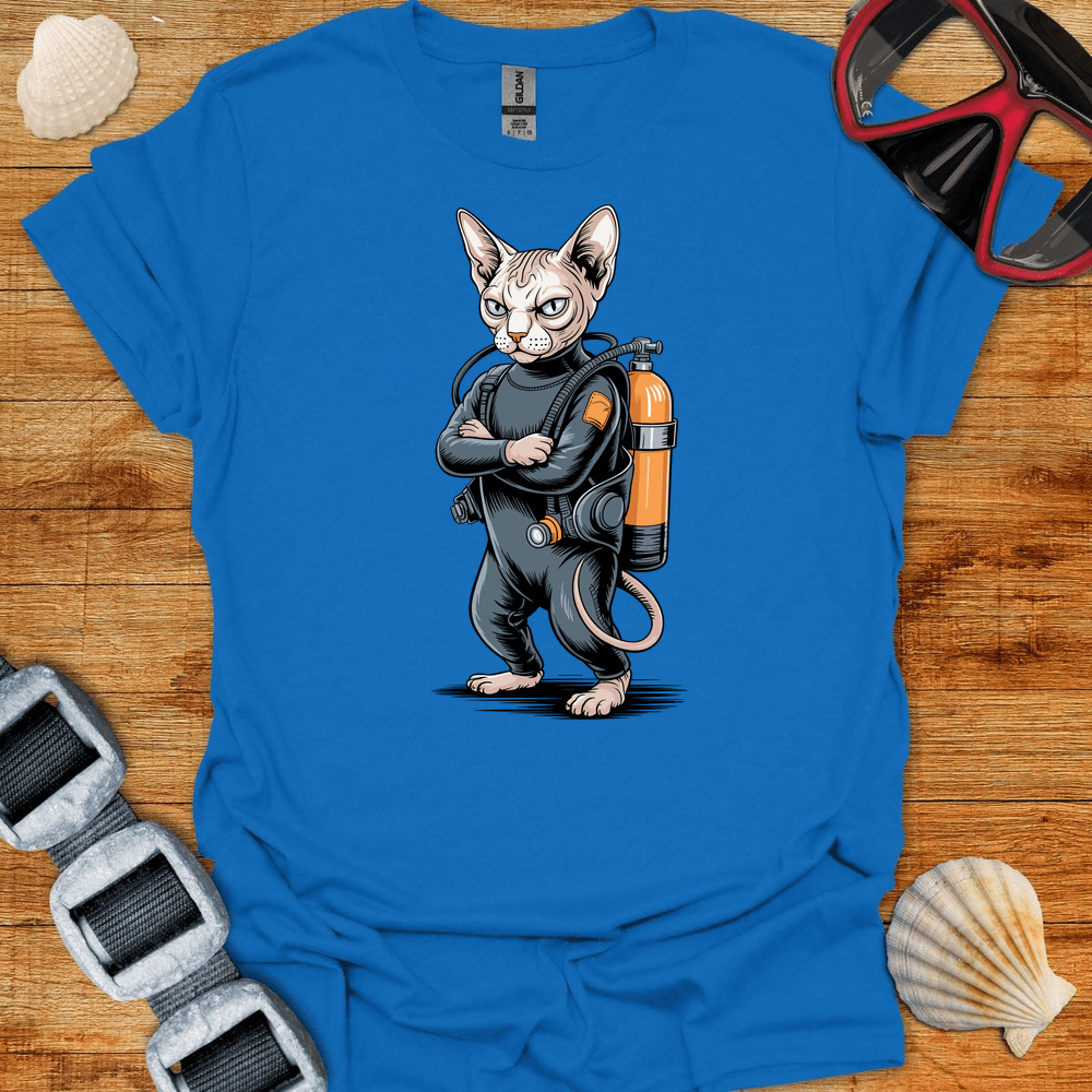 T-Shirt Royal / S Sphynx Cat Diver T-Shirt